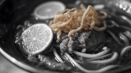 Delicious Khao Soi Noodle Soup with Lime and Crispy Noodles