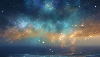 Naklejka premium cinematic galaxy vibrant wallpaper background