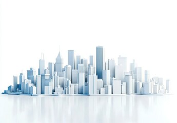 Obraz premium White Minimalist Cityscape Model for Modern Design Concepts