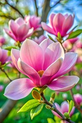 Obraz premium Velvety Magnolia Flower in Full Bloom