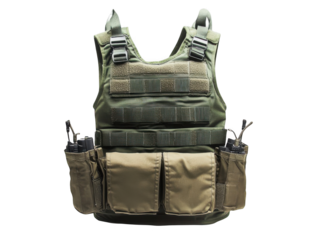 Military tactical vest on a white background