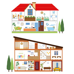 一戸建ての間取りが全体見える家