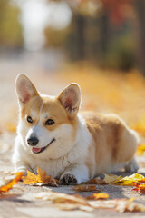 Beautiful Corgi Dog Posing Outdoors