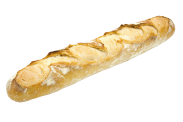 a French baguette on a white background