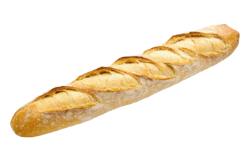 a French baguette on a white background