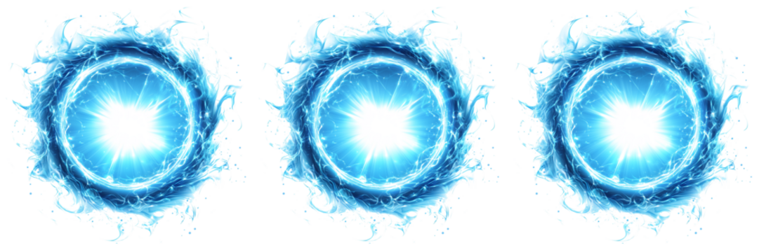 Set of a Soft blue light effect lens flare, isolated on transparent background. - Powered by Adobe