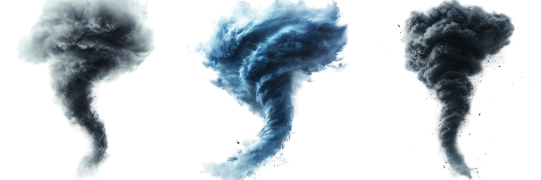 Set of a Tornado, smoke, isolated on transparent background. - Powered by Adobe