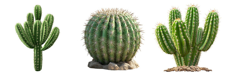 Set of a Cactus, isolated on transparent background.