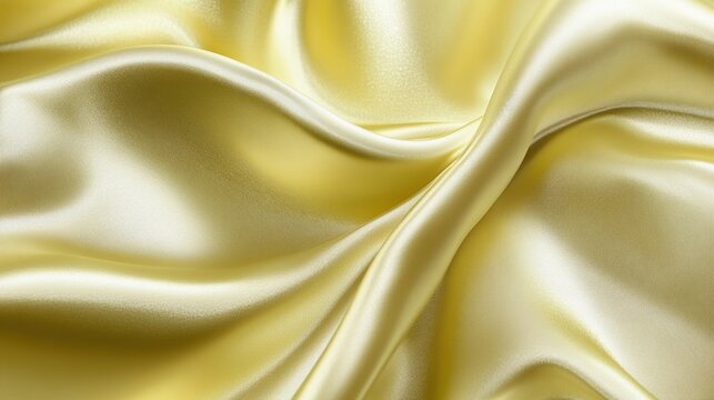 Elegant Gray-Gold Abstract Background with Soft Pale Yellow Silk Satin Fabric, Luxurious and Shimmering for Birthday Celebration Design