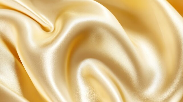 Elegant Gray-Gold Abstract Background with Soft Pale Yellow Silk Satin Fabric, Luxurious and Shimmering for Birthday Celebration Design