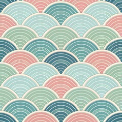 Elegant Abstract Pattern with Soft Pastel Waves and Curved Lines