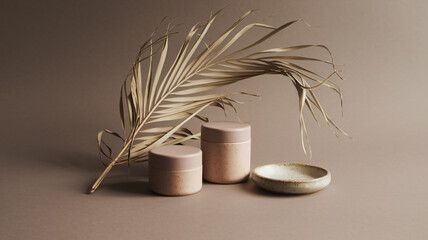 Minimalist Skincare Product Mockup with Natural Elements