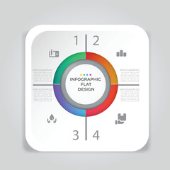 Four-section infographic design, grey background