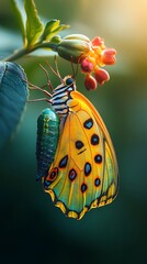 Colorful butterfly resting in vibrant garden sunlight high resolution hd image