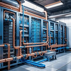 Data center, storage, cooling system, AI, control tower, high-end computer, data storage, graphic card, eco-friendly storage, water cooling, advanced, cooling device,