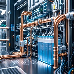 Data center, storage, cooling system, AI, control tower, high-end computer, data storage, graphic card, eco-friendly storage, water cooling, advanced, cooling device,