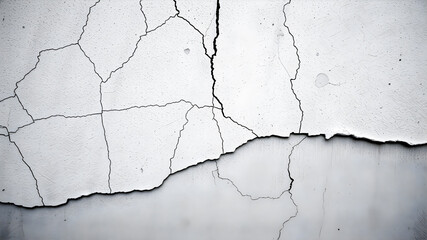Fototapeta premium A weathered gray wall texture shows aged cracked concrete with a rough, dirty surface