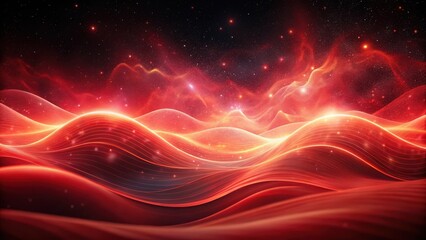 Obraz premium Abstract Red Energy Waves Across a Starry Background, a Futuristic and Vibrant Digital Art Piece