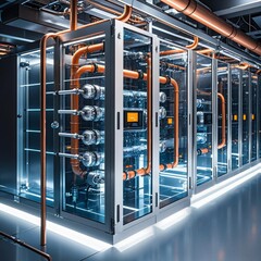 Data center, storage, cooling system, AI, control tower, high-end computer, data storage, graphic card, eco-friendly storage, water cooling, advanced, cooling device,
