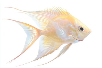 Fototapeta premium Elegant Tropical Fish with Delicate Fins Swimming Gracefully in Water