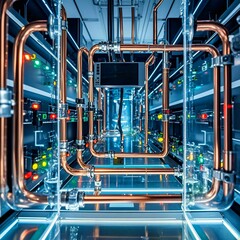 Data center, storage, cooling system, AI, control tower, high-end computer, data storage, graphic card, eco-friendly storage, water cooling, advanced, cooling device,