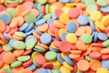 Round confetti candy sprinkles