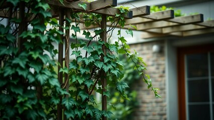 Interconnectedness between plants and architecture is visually represented through climbing vines on