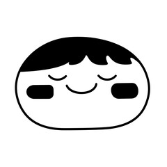 Naklejka premium Smiling character with a simple design expresses joy and happiness in a fun and playful manner, blending illustration and vector art