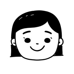 Happy confident girl with a cheerful expression showcasing optimism and joy in a playful illustration style