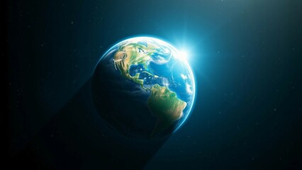 Fototapeta premium Idea of Earth in vastness of space emphasizing its position and significance as a delicate blue sanc