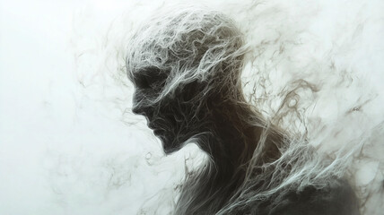 High-resolution close-up of a ghost showcasing its textures and colors on a white background.