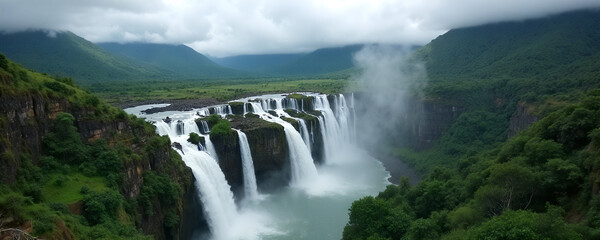 Fototapeta premium waterfall in the mountains
