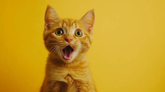 Cute Orange Cat with Surprised Expression