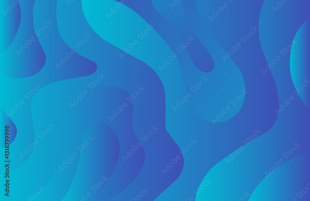 Fototapete blue abstract background multi wave, dynamic light blue wave pattern, modern flowing wavy lines, flu