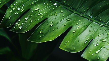 droplets tropic leaves