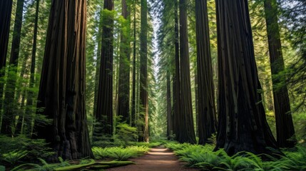 Naklejka premium trunks redwood trees