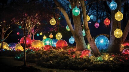 whimsical christmas lights garden