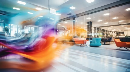 Obraz premium decor blurred commercial office interior