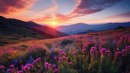 Fototapeta premium wildflowers blue purple pink