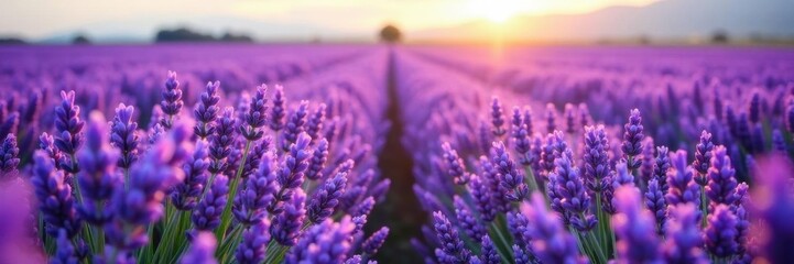 Obraz premium Purple lavender blooms fill a New Zealand field , rural, holiday