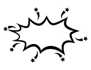 Comic book speech bubble, great design for any purposes. Sticker design. Vector illustration