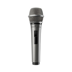 Grey Microphone Isolated On WHite Background