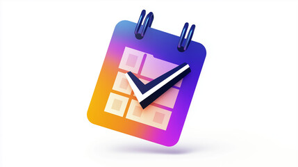 Gradient calendar icon with check mark symbolizing task completion