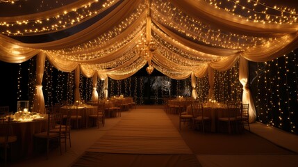 Obraz premium romantic gold string lights