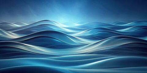 Fototapeta premium Serene Abstract Ocean Waves A Smooth, Flowing Digital Rendering of Undulating Blue Hues
