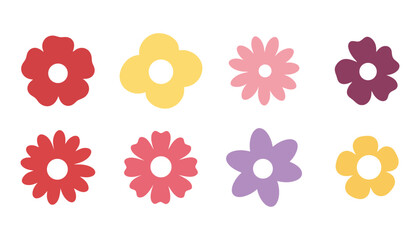 Abstract flowers, t. Spring flora. Flat vector illustration on white background