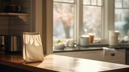 Fototapeta premium kitchen white coffee bag