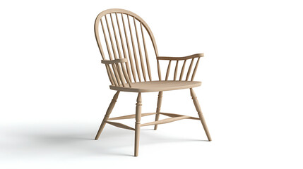 A wooden chair with a back and arms