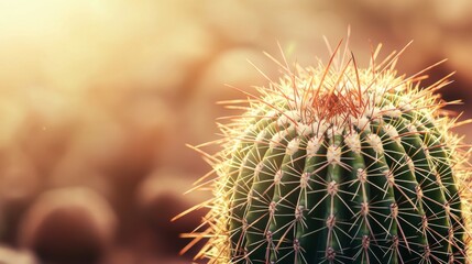 Single cactus plant standing alone in a beautiful desert landscape under clear blue skies