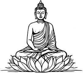 silhouette of vesak day with white background